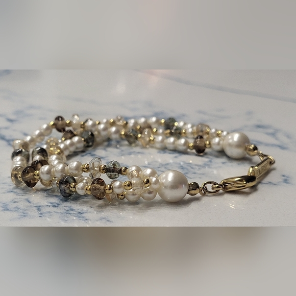 NAPIER faux pearl & multi beaded bracelet - Picture 2 of 5